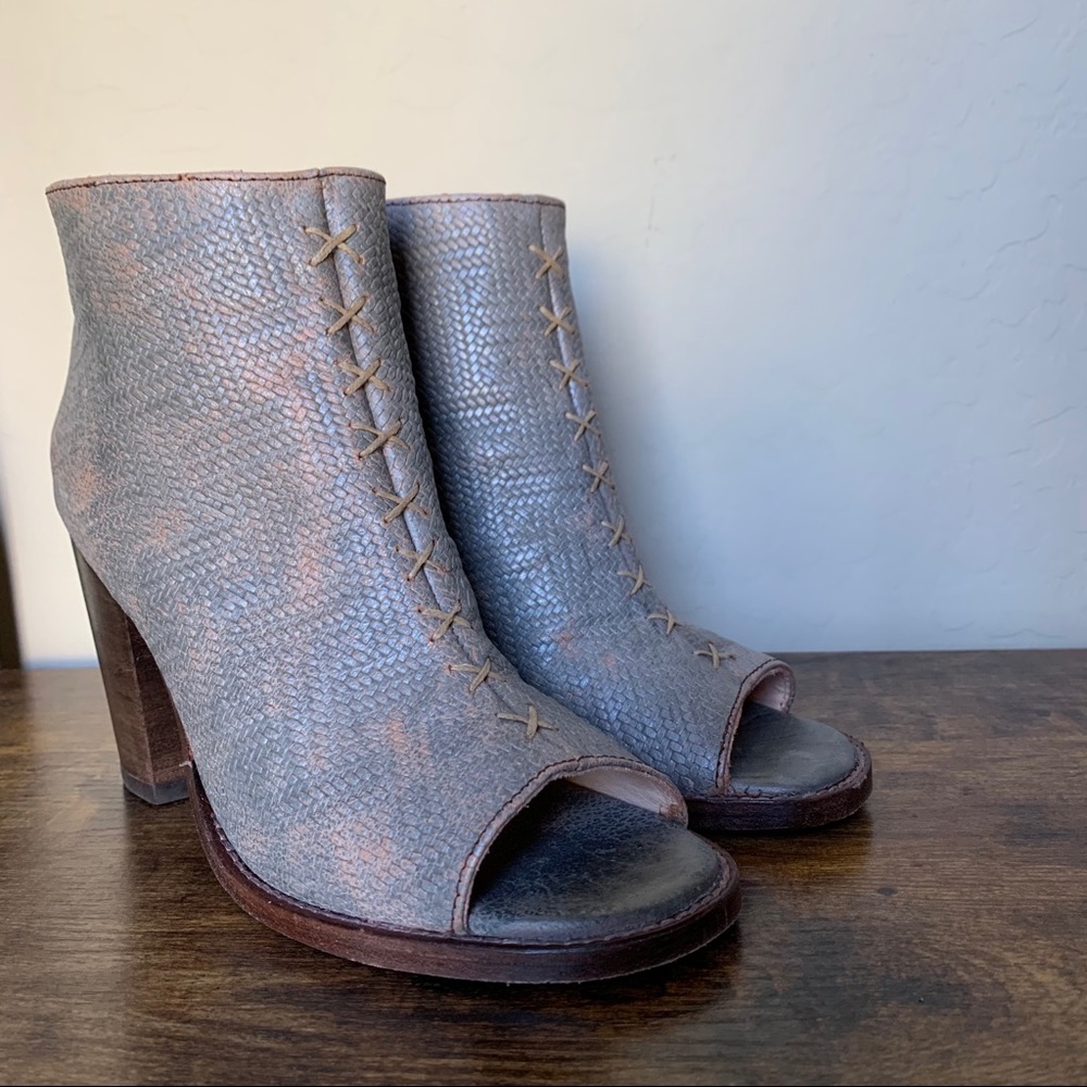 Bed Stu Gray and Brown Ankle Booties